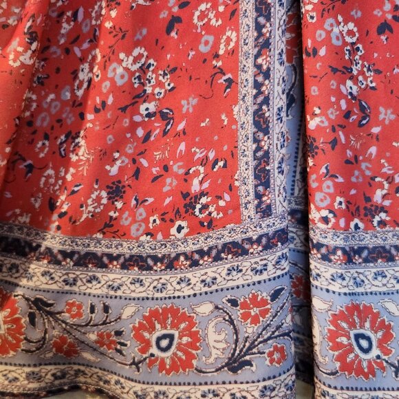 Jolt Floral Red and Blue Small Womens Tank Top - Picture 4 of 9